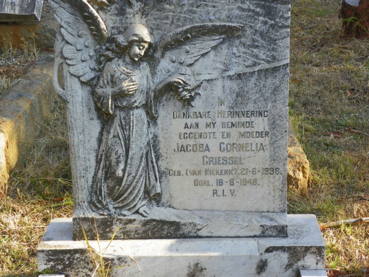 GRIESSEL Jacoba Cornelia nee VAN NIEKERK 1898-1948