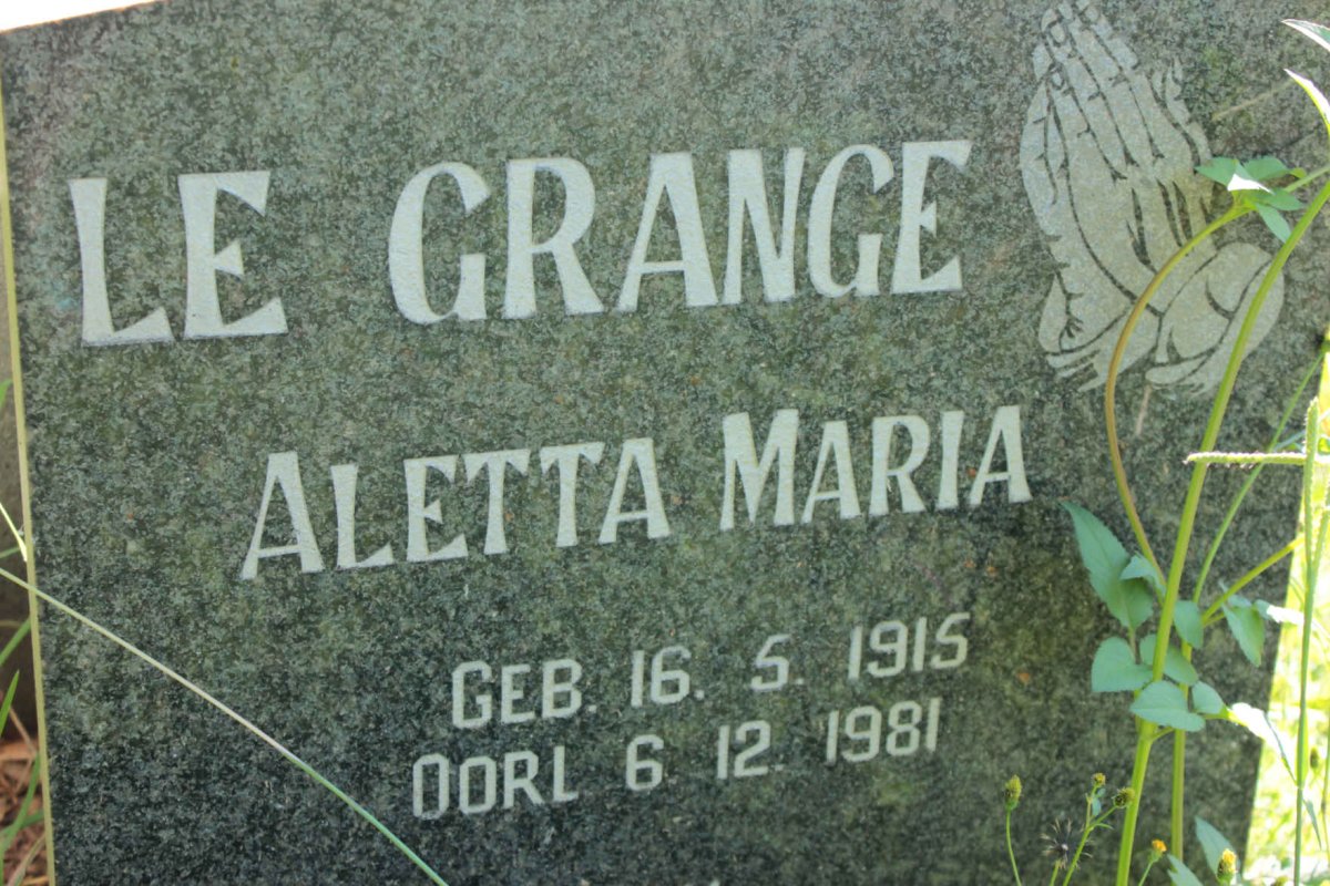 GRANGE Aletta Maria, le 1915-1981