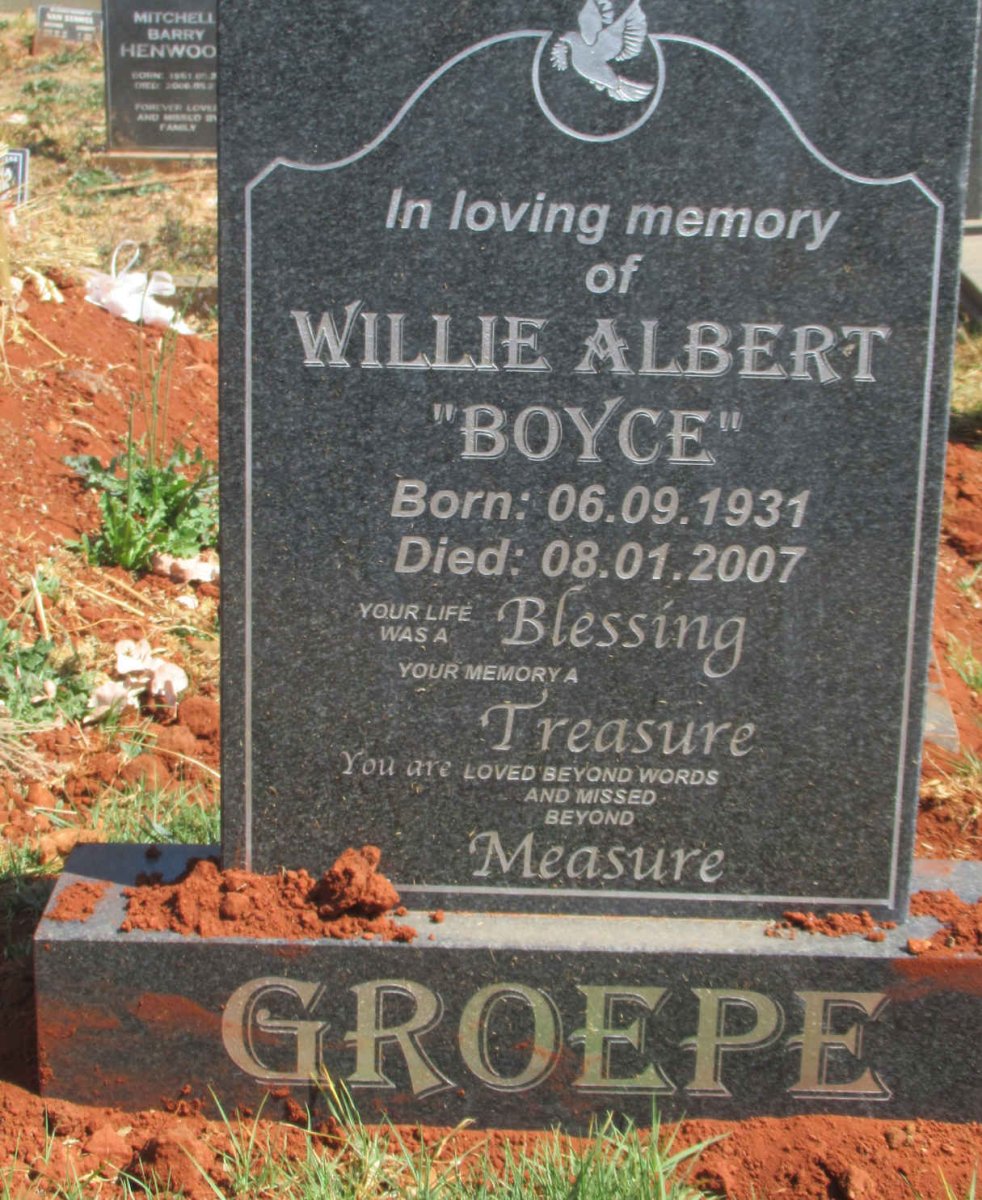 GROEPE Willie Albert 1931-2007