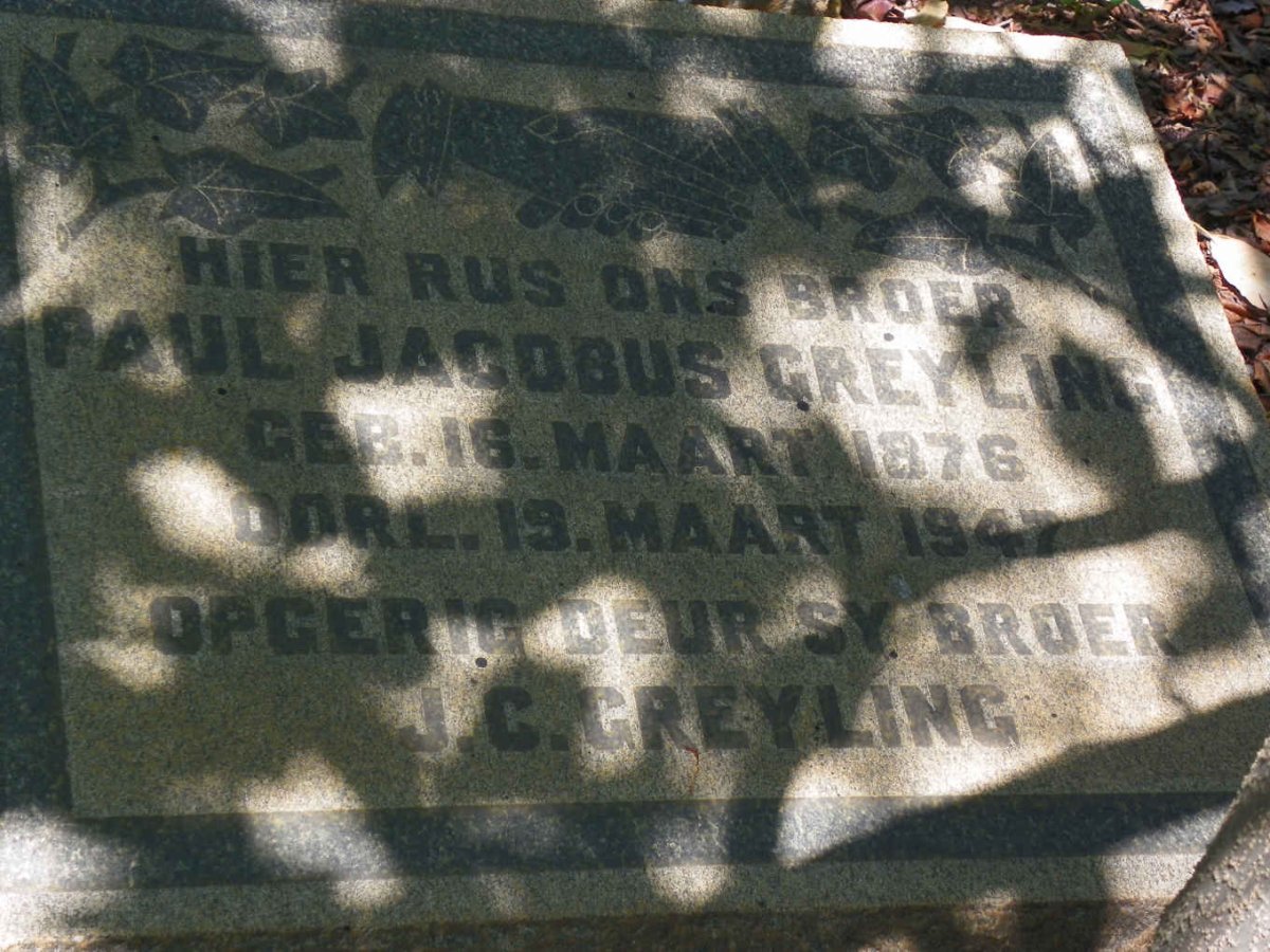 GREYLING Paul Jacobus 1876-1947