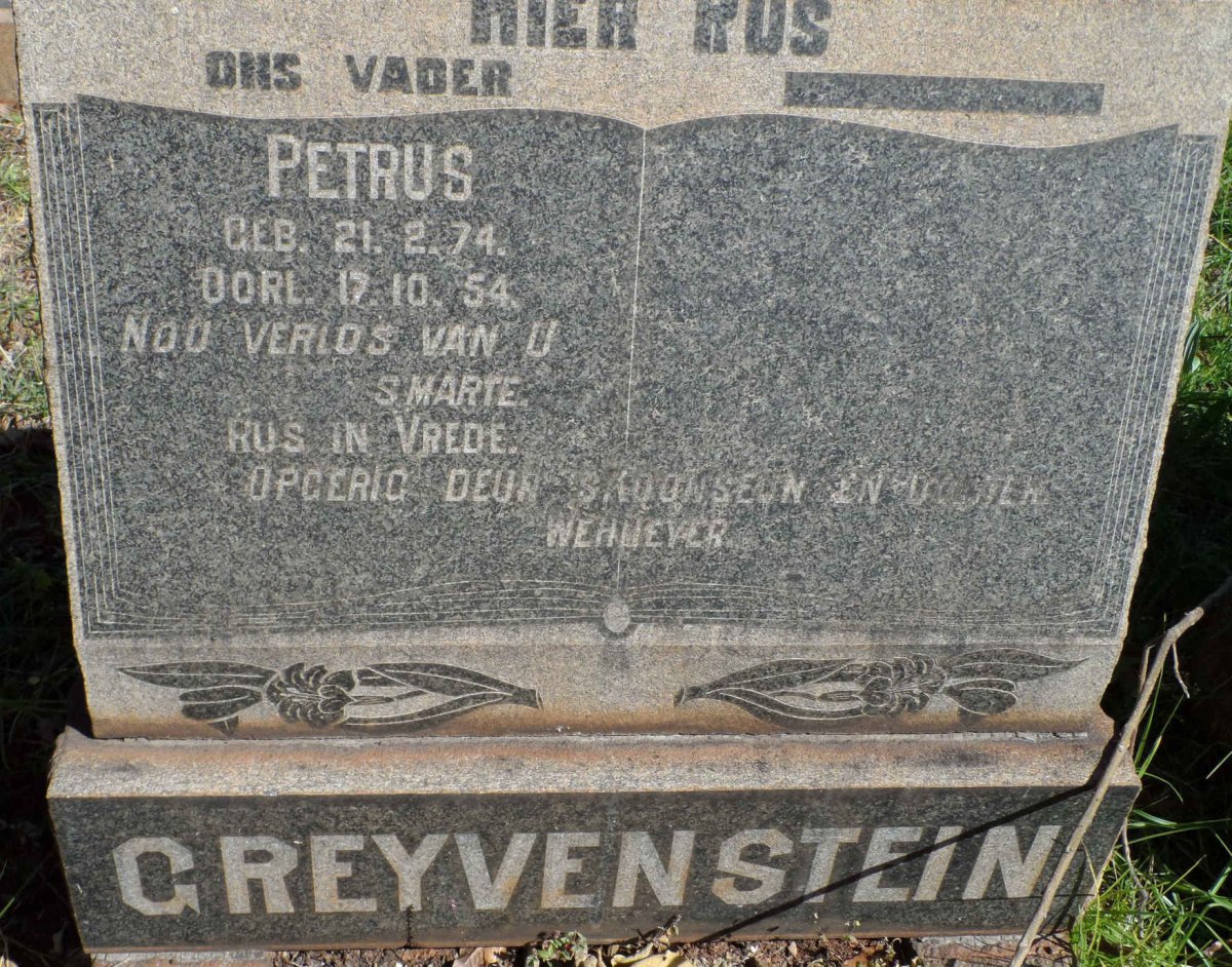 GREYVENSTEIN Petrus 1874-1954