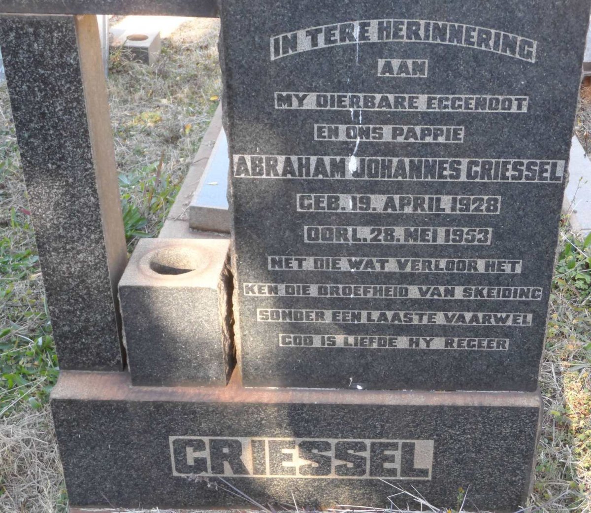 GRIESSEL Abraham Johannes 1928-1953