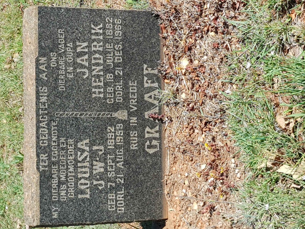 GRAAFF Jan Hendrik 1882-1966 &amp; Louisa J.W.J. 1892-1959