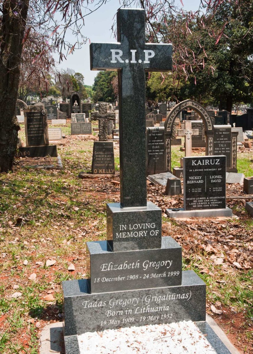 GREGORY Tadas 1909-1952 &amp; Elizabeth 1908-1999