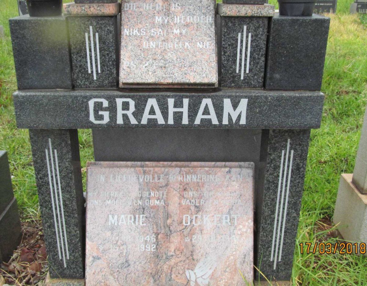 GRAHAM Ockert 1941- &amp; Marie 1946-1992