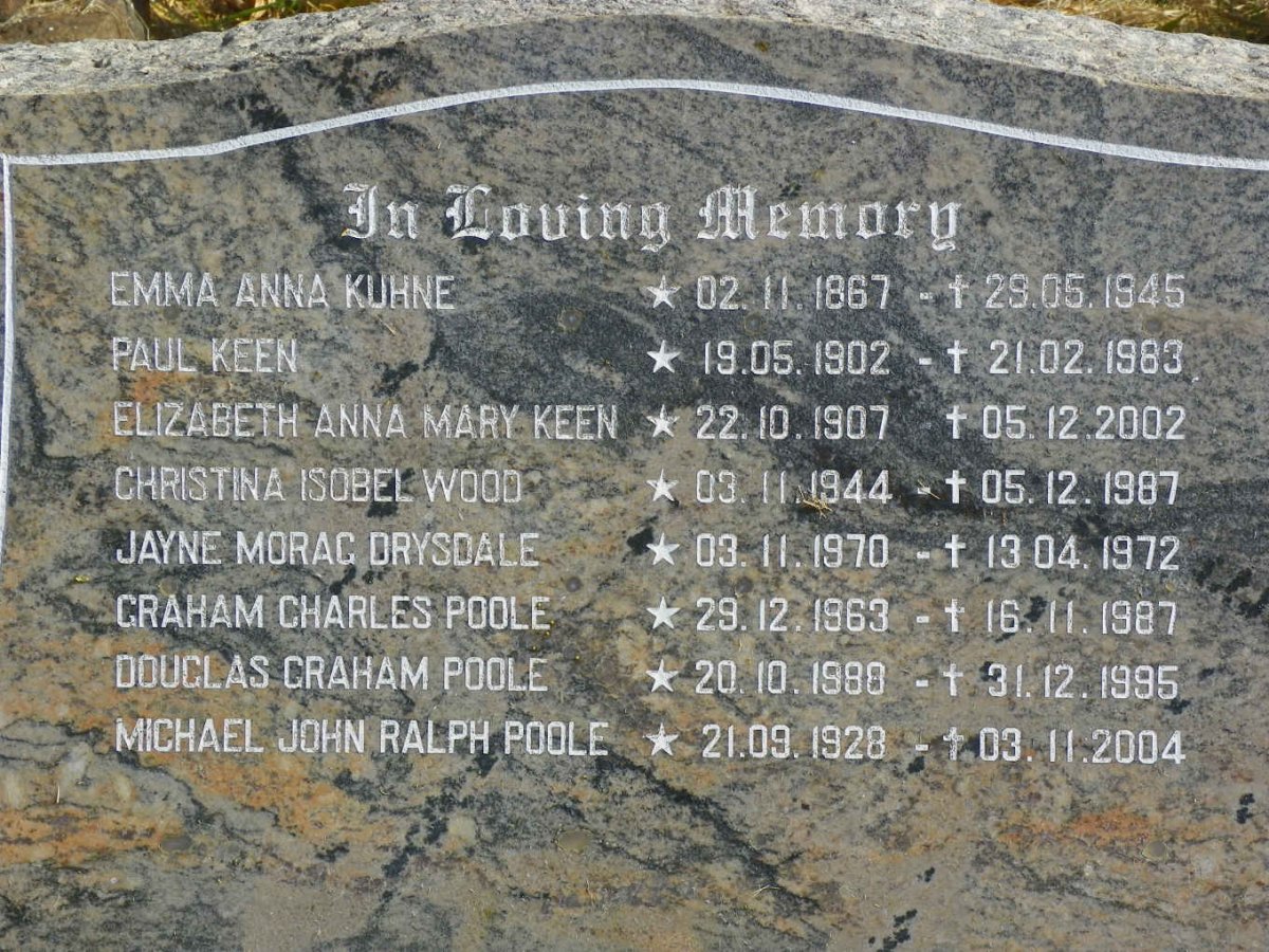 KUHNE Emma Anna 1867-1945 :: Paul KEEN 1902-1983 :: Elizabeth Anna Mary KEEN 1907-2002