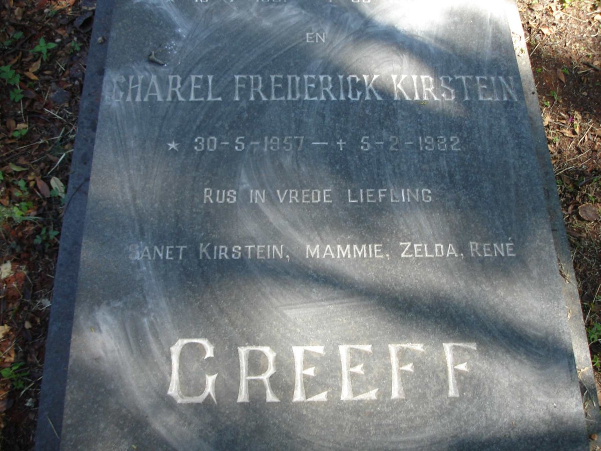 GREEFF M.D.J. 1931- :: KIRSTEIN Charel Frederick 1957-1982