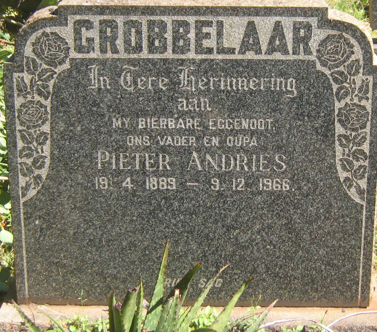GROBBELAAR Pieter Andries 1889-1966