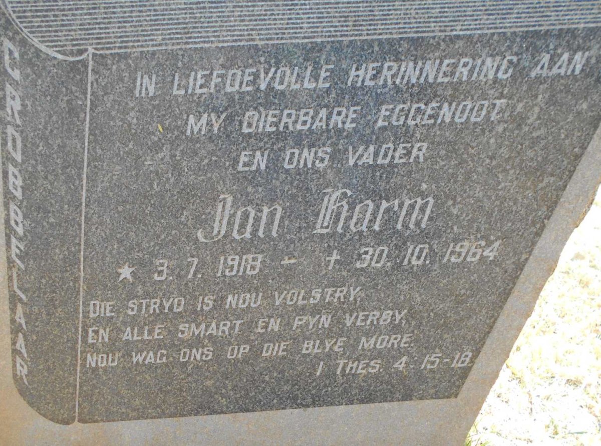GROBBELAAR Jan Harm 1918-1964