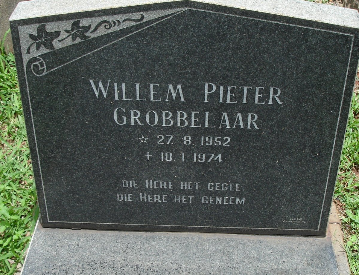 GROBBELAAR Willem Pieter 1952-1974