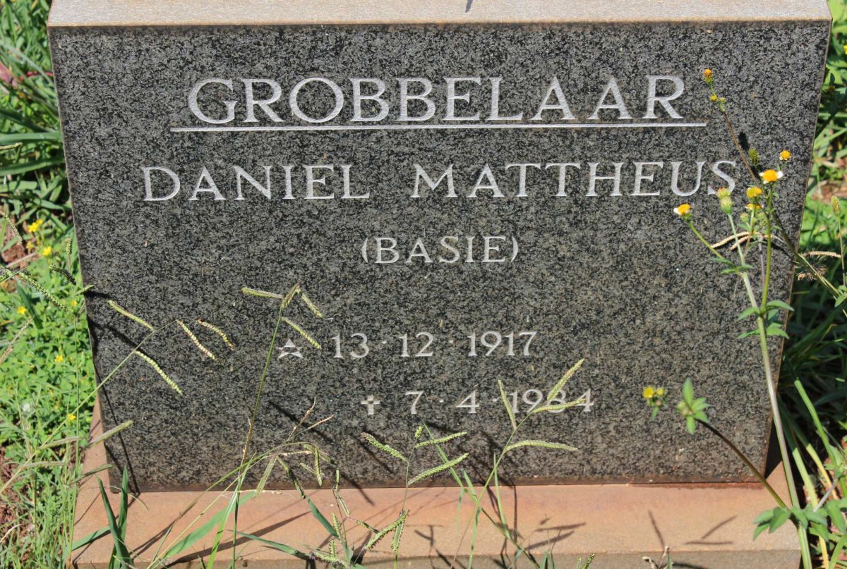 GROBBELAAR Daniel Mattheus 1917-1984