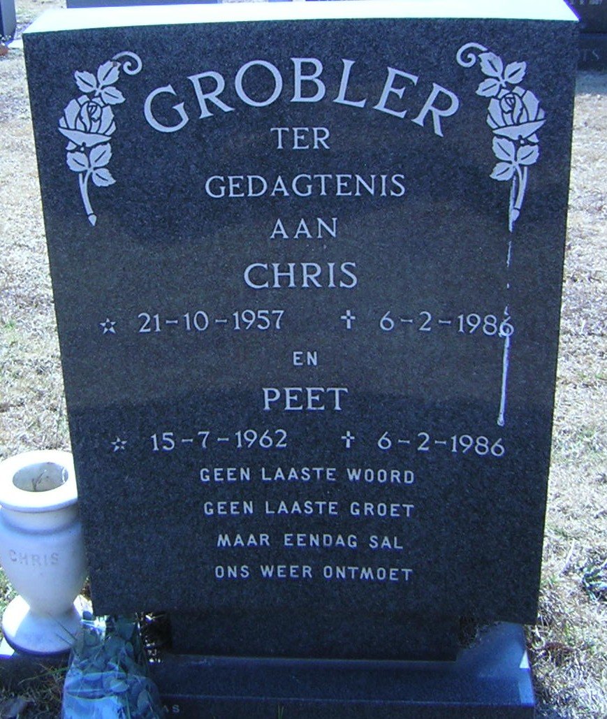 GROBLER Chris 1957-1986 :: GROBLER Peet 1962-1986