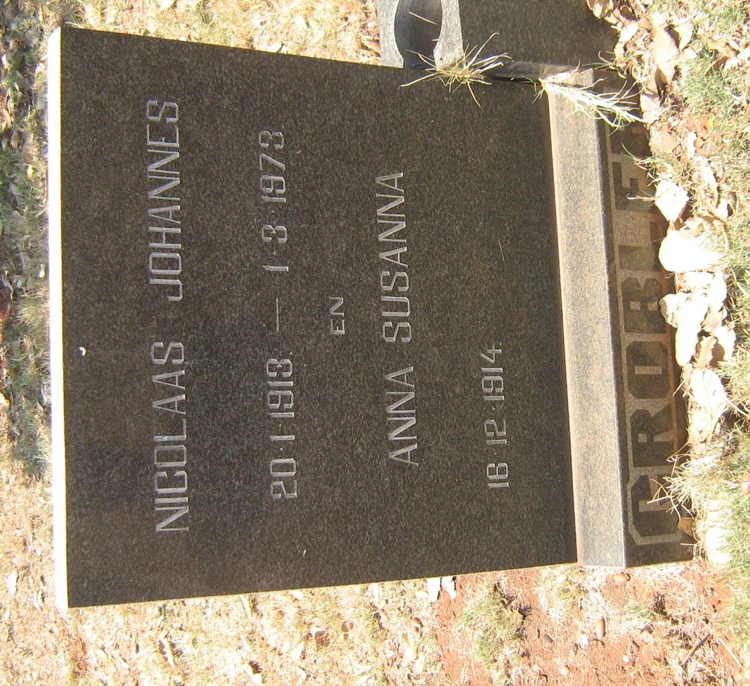 GROBLER Nicolaas Johannes 1913-1973 &amp; Anna Susanna 1914-