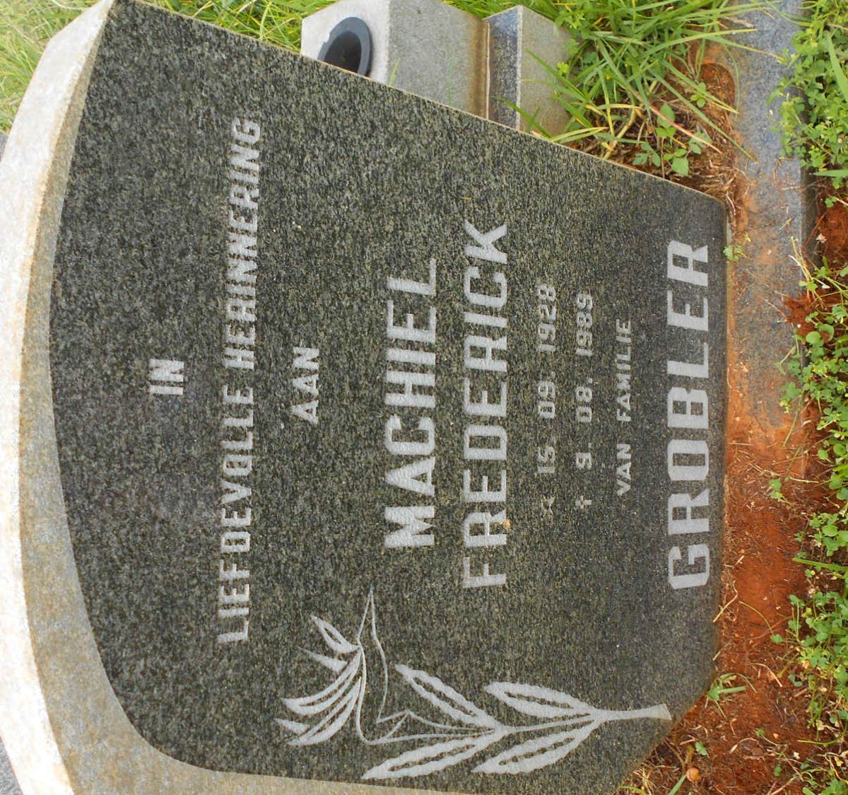 GROBLER Machiel Frederick 1928-1989