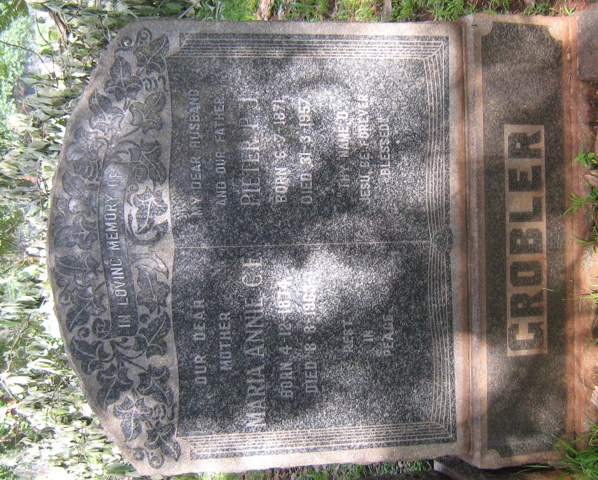 GROBLER Pieter P.J. 1871-1957 &amp; Maria Annie G.E. 1874-1963
