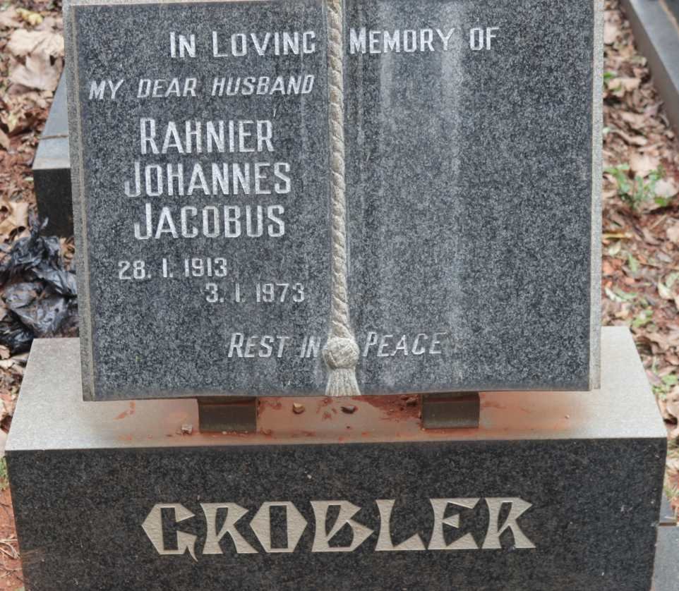 GROBLER Rahnier Johannes Jacobus 1913-1973