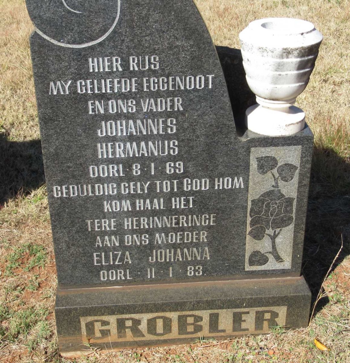 GROBLER Johannes Hermanus -1969 &amp; Eliza Johanna -1983