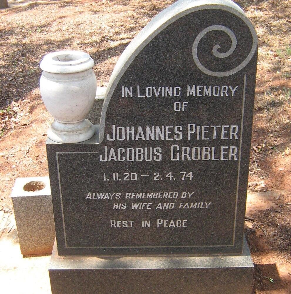 GROBLER Johannes Pieter Jacobus 1920-1974