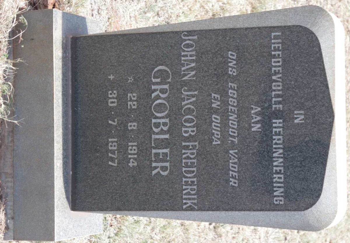GROBLER Johan Jacob Frederik 1914-1977