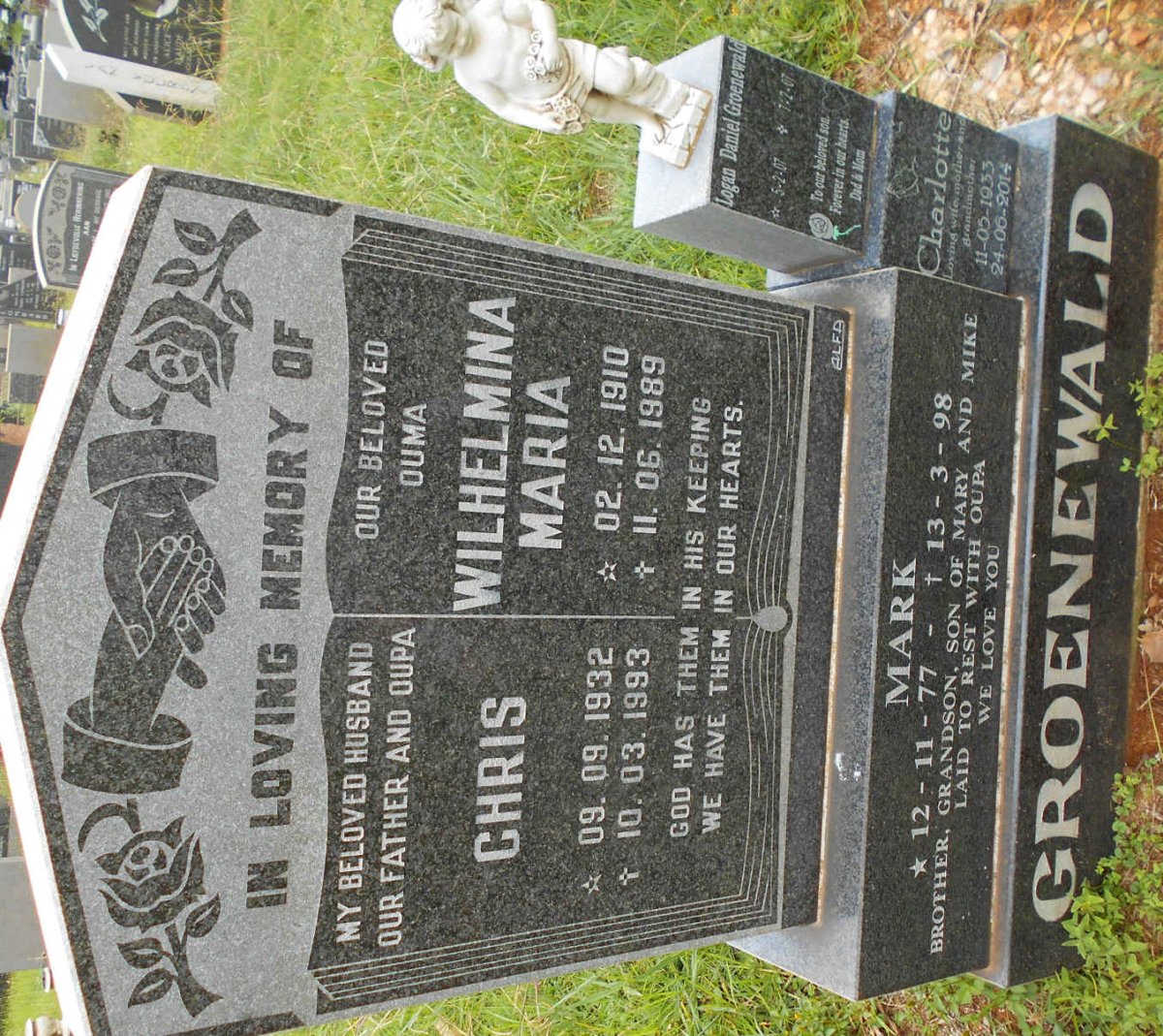 GROENEWALD Chris 1932-1993 &amp; Wilhelmina Maria 1910-1989