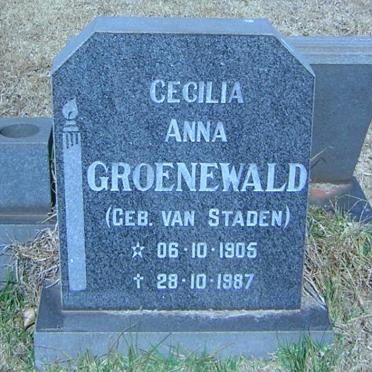 GROENEWALD Cecilia Anna nee van STADEN 1905-1987