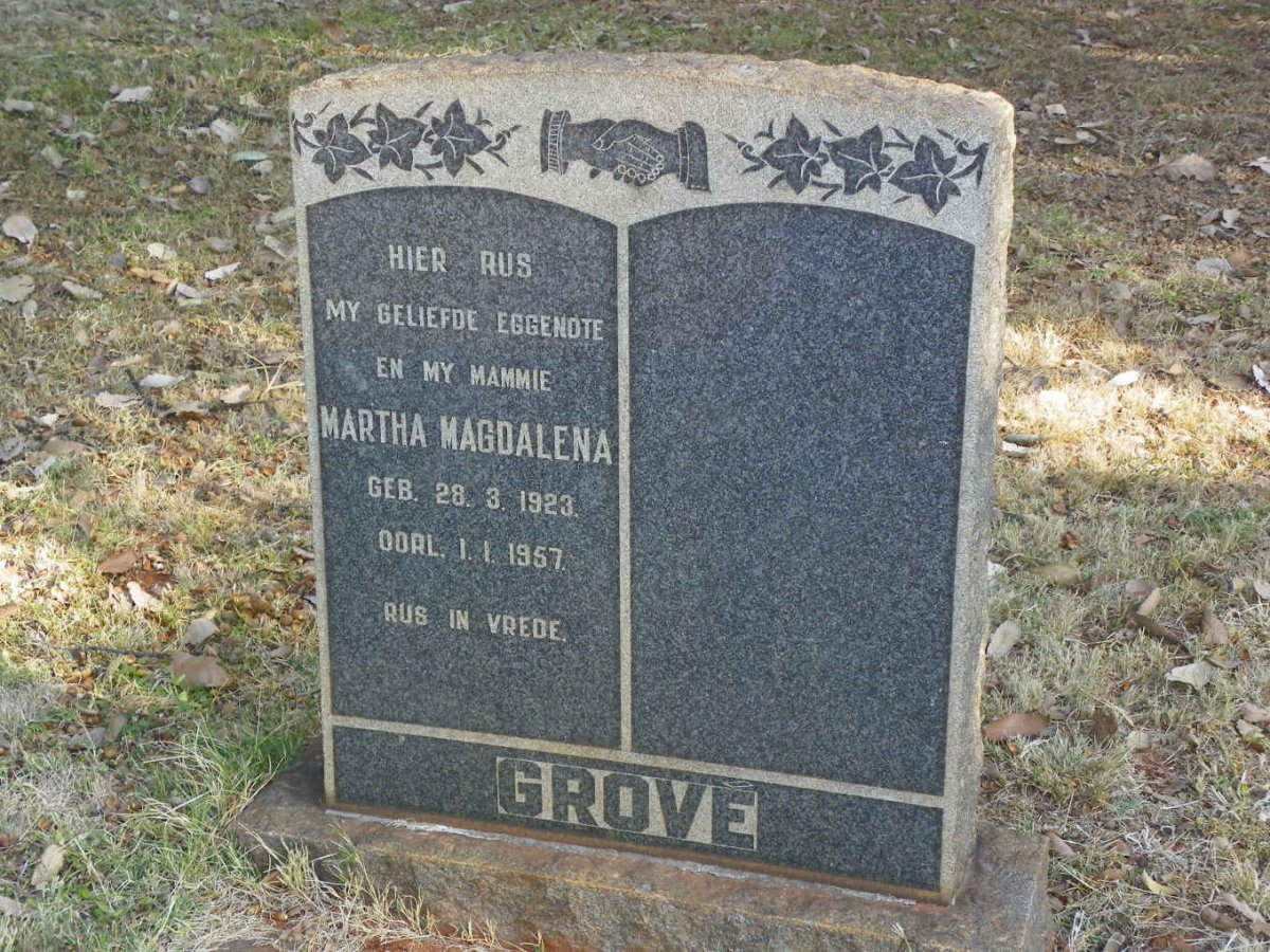 GROVE Martha Magdalena 1923-1957