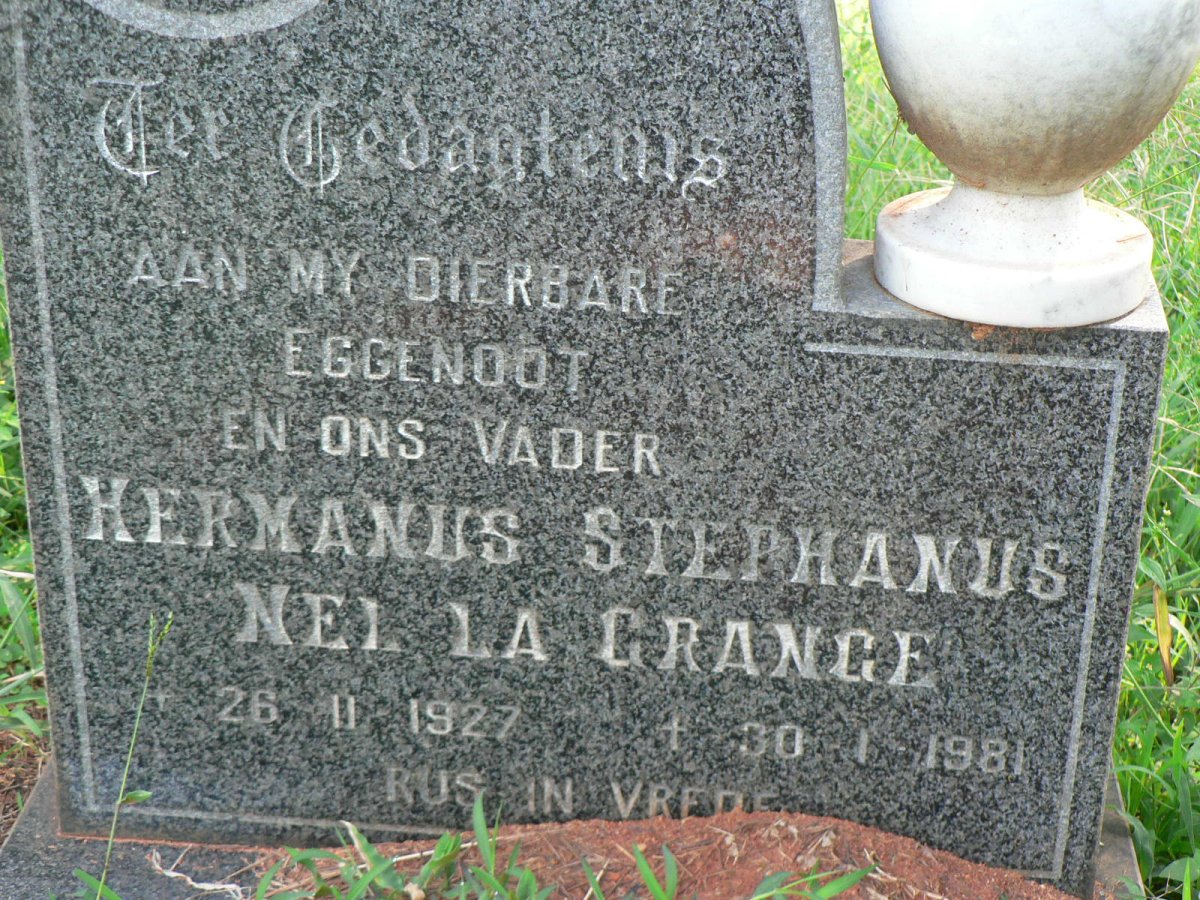 GRANGE Hermanus Stephanus Nel, la 1927-1981