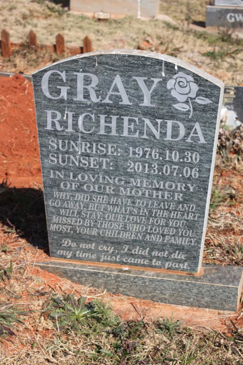 GRAY Richenda 1976-2013
