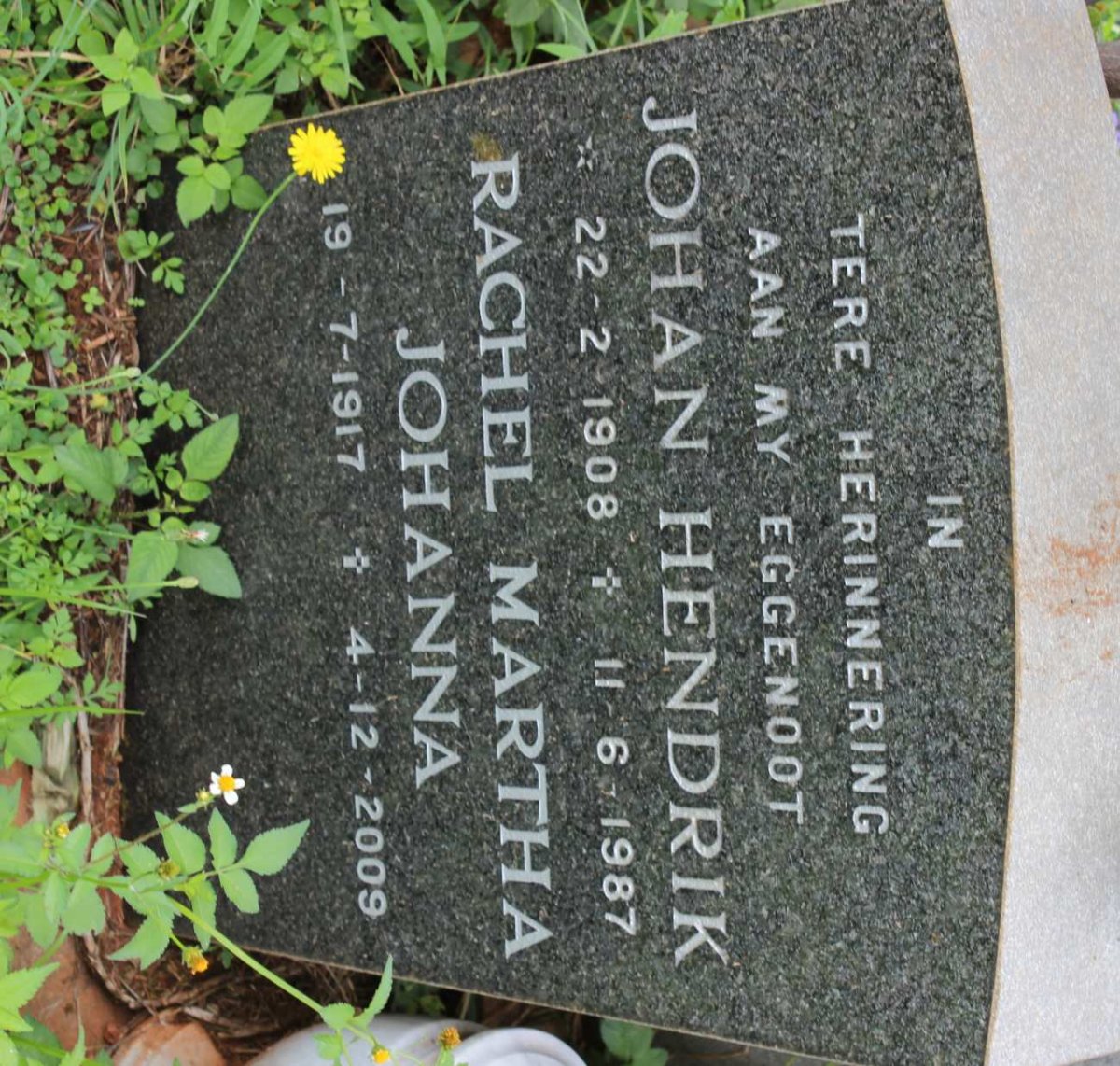 GREYBE Johan Hendrik 1908-1987 &amp; Rachel Martha Johanna 1917-2009
