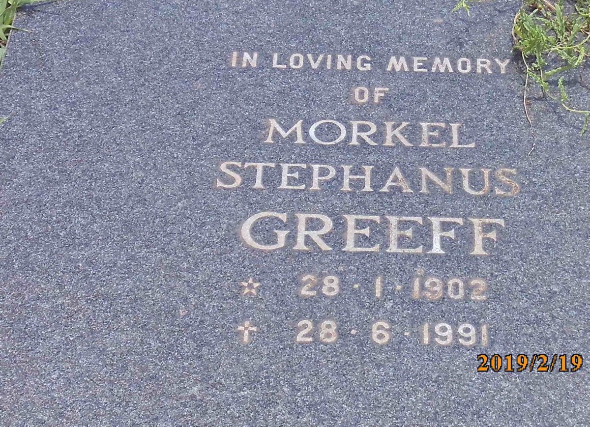 GREEFF Morkel Stephanus 1902-1991