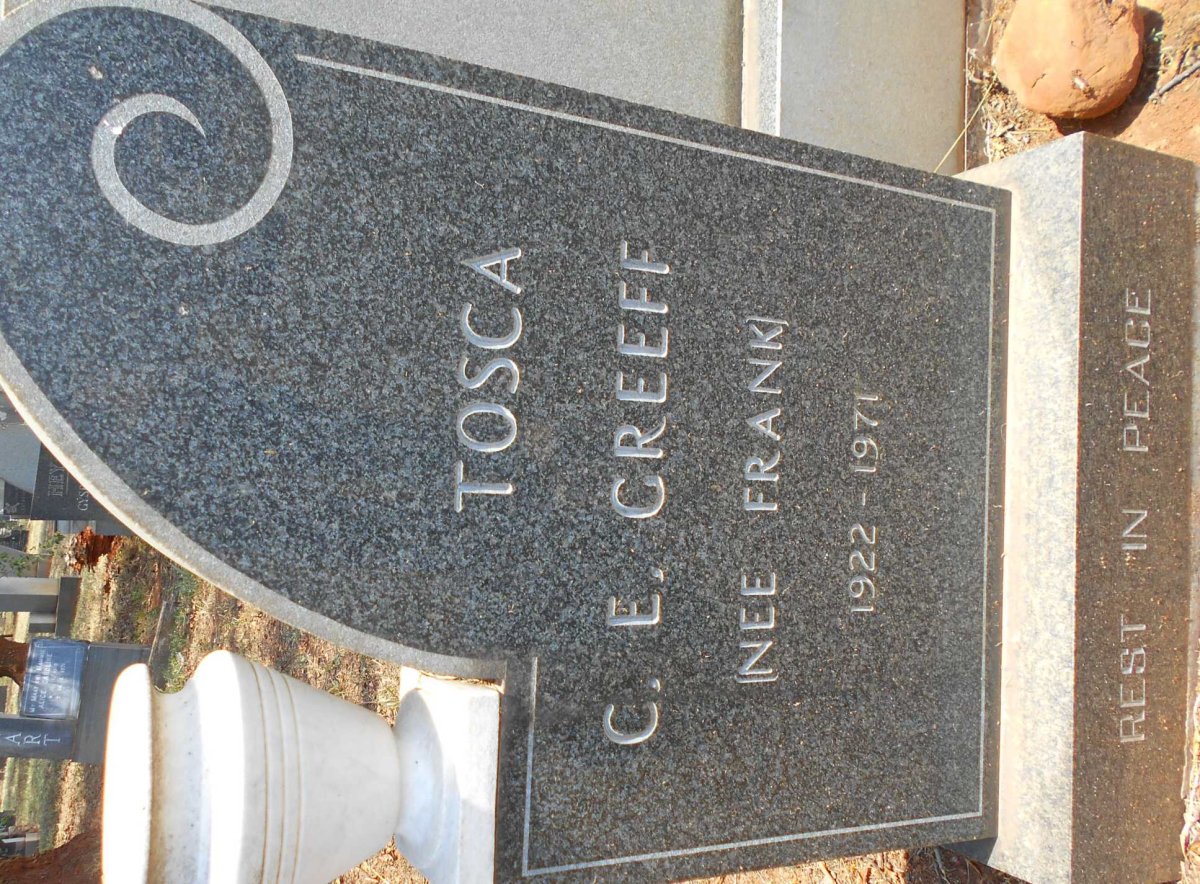 GREEFF C.E. nee FRANK 1922-1971