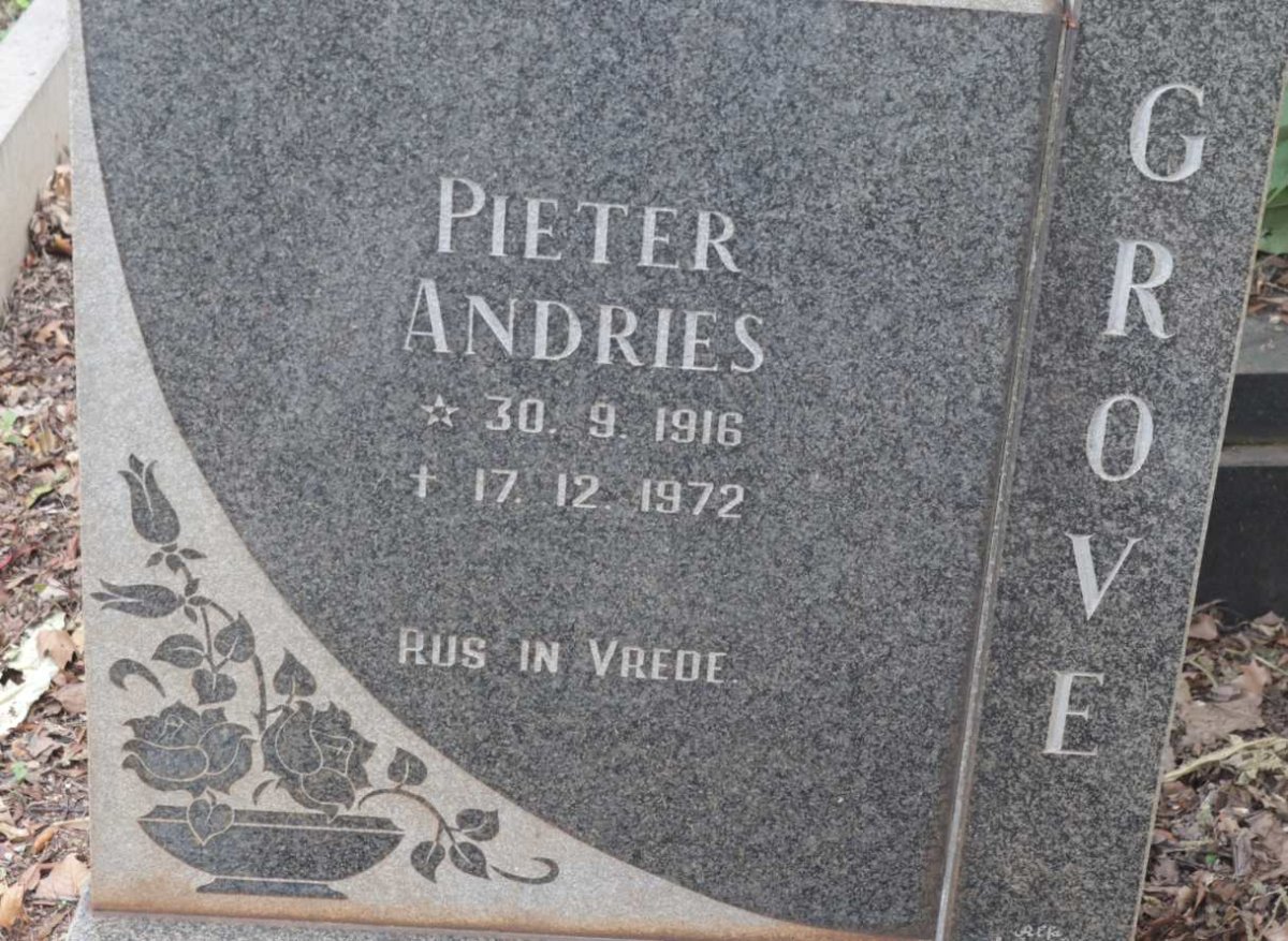 GROVE Pieter Andries 1916-1972