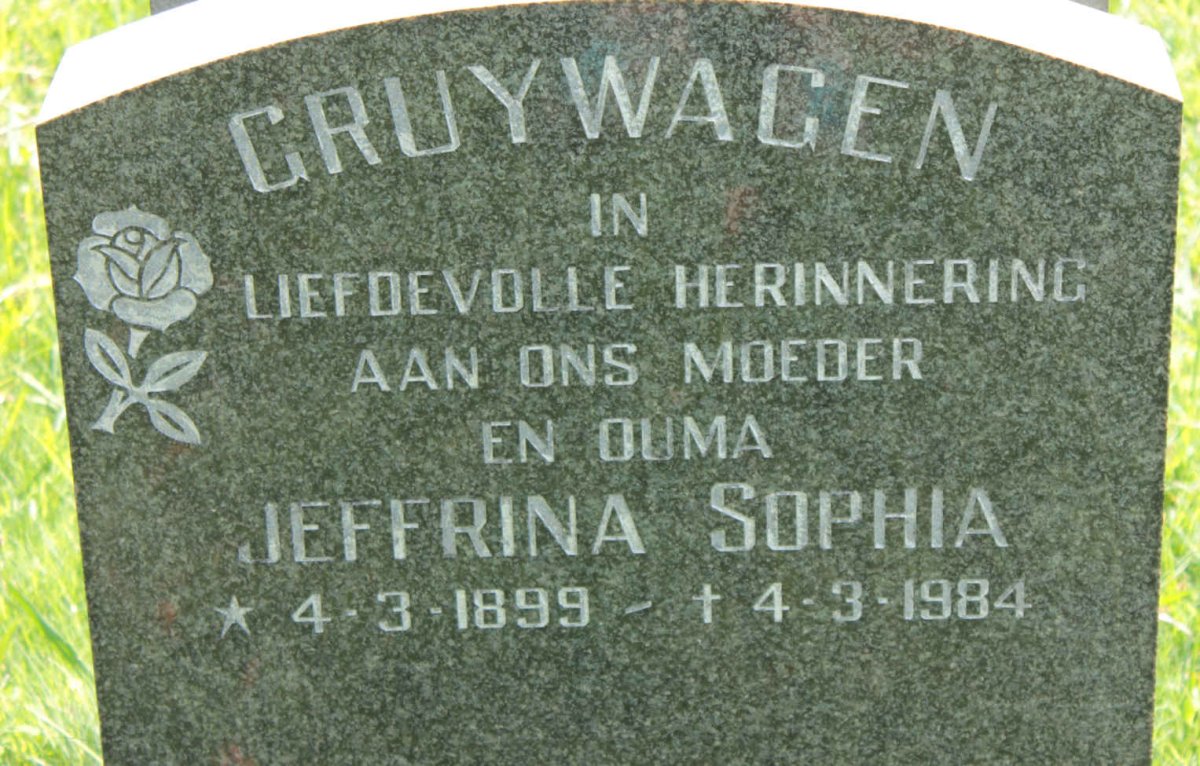 GRUYWAGEN Jeffrina Sophia 1899-1984