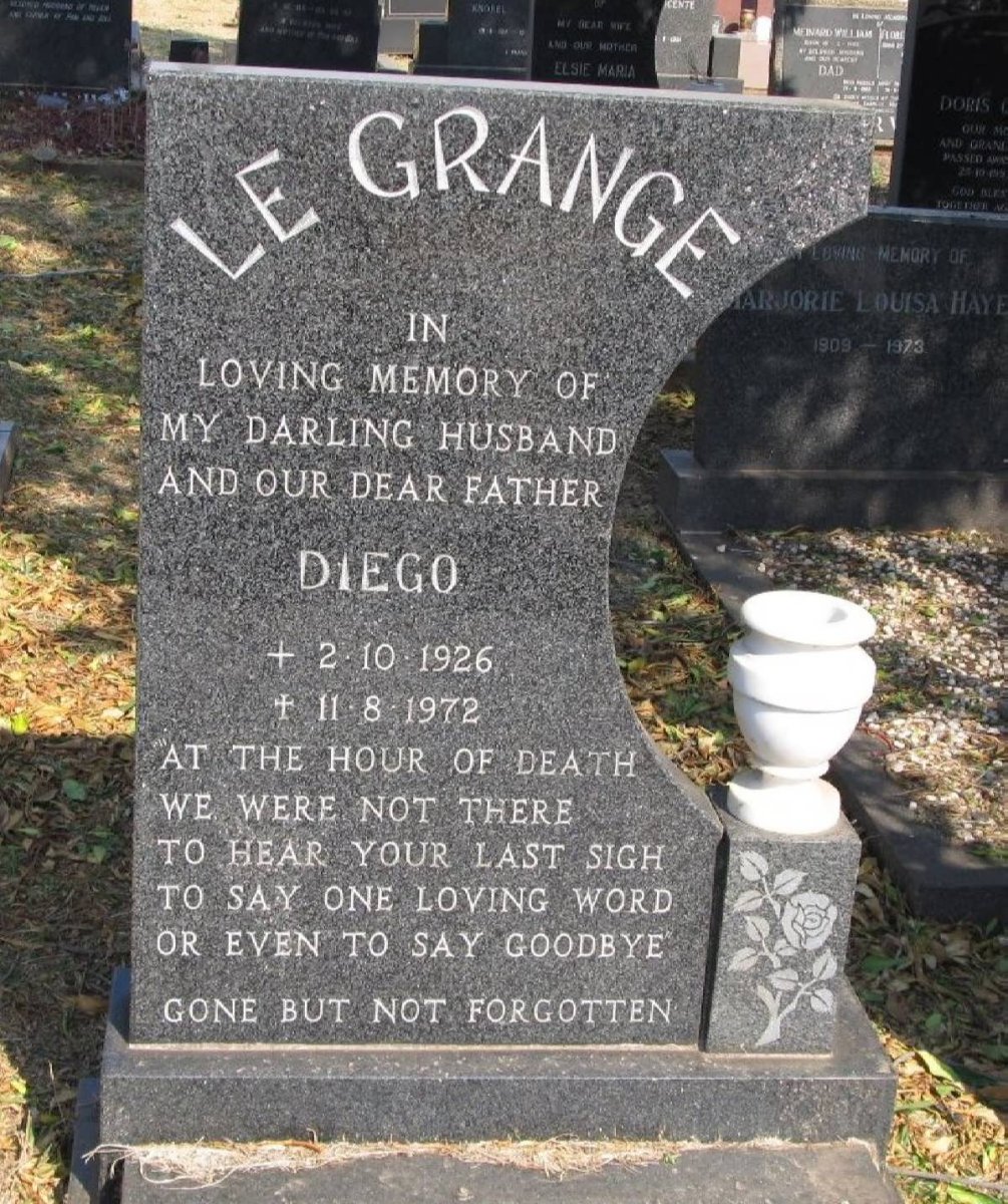 GRANGE Diego, le 1926-1972