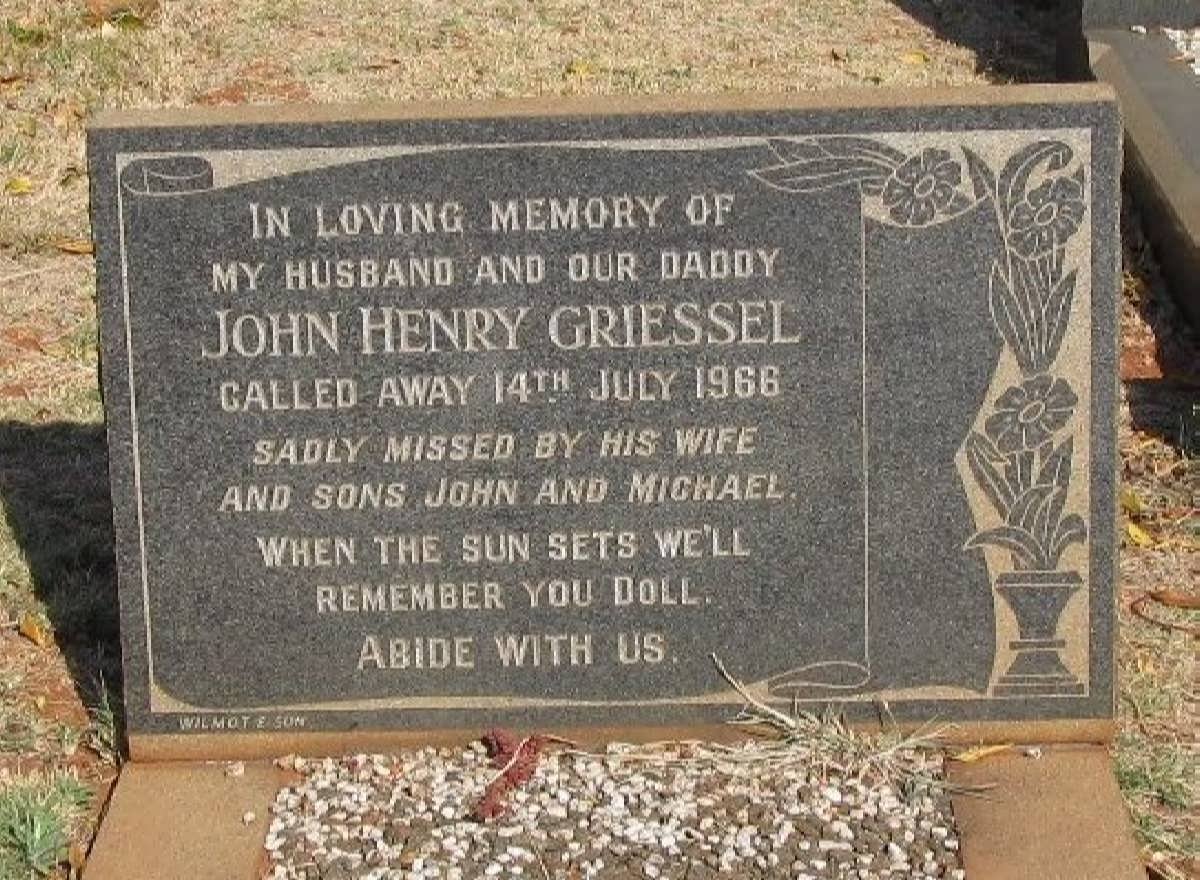 GRIESSEL John Henry -1966