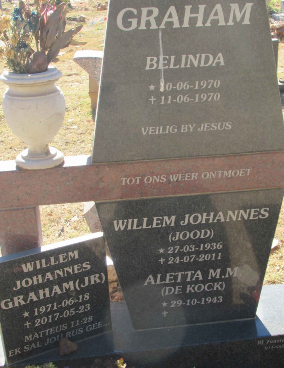 GRAHAM Willem Johannes 1936-2011 :: GRAHAM Aletta M.M. DE KOCK 1943-