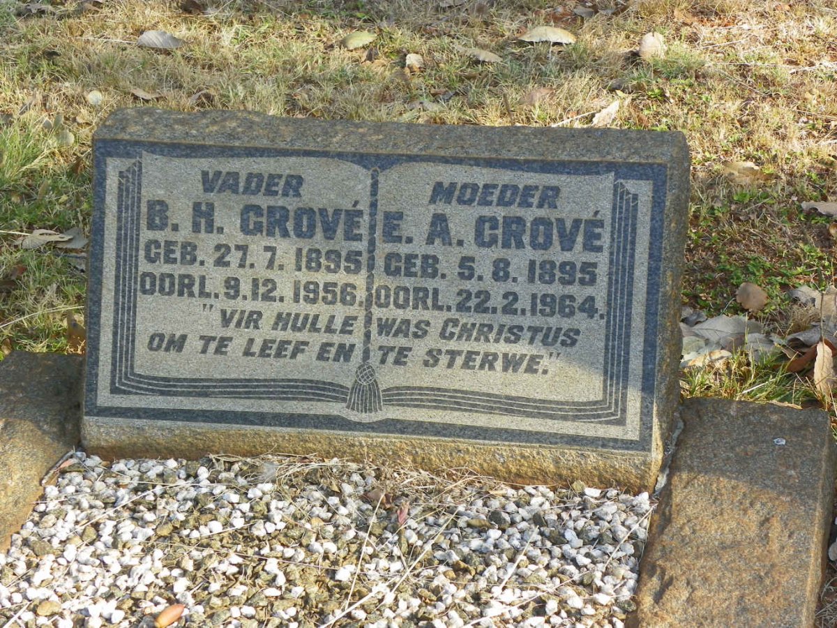 GROVE B.H. 1895-1956 &amp; E.A. 1895-1964