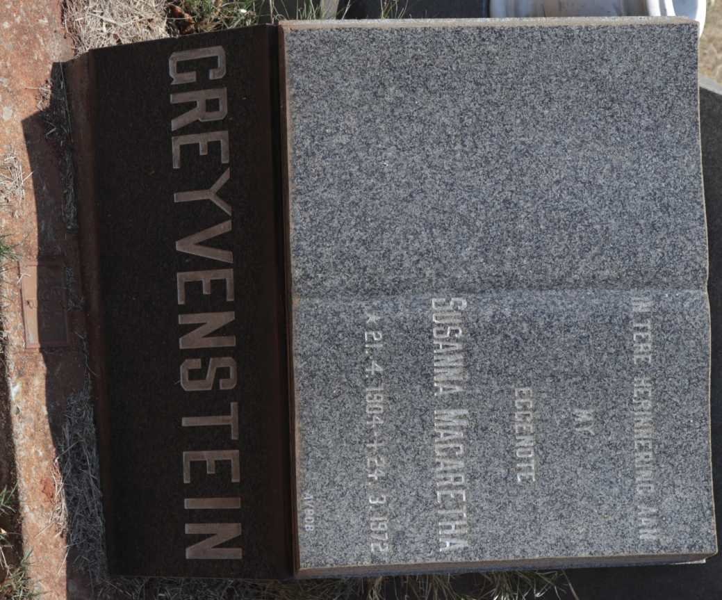 GREYVENSTEIN Susanna Magaretha 1904-1972