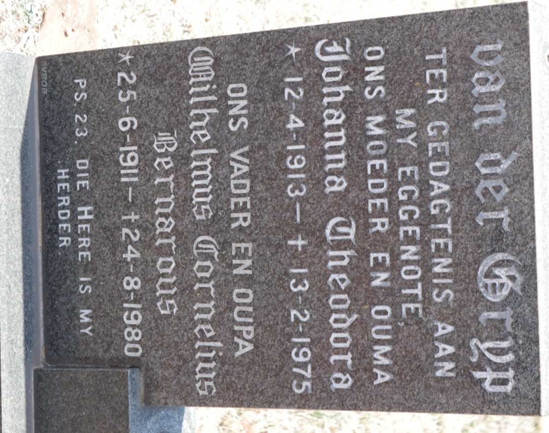 GRYP Wilhelmus Cornelius Bernarous, van der 1911-1980 &amp; Johanna Theodora 1913-1975