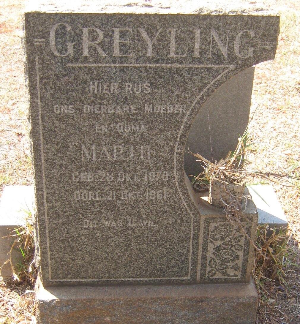 GREYLING Martie 1879-1961