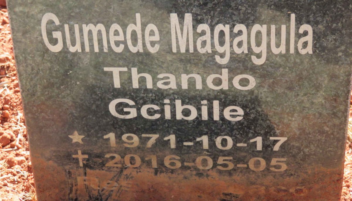 GUMEDE Thando Gcibile, Magagula 1971-2016