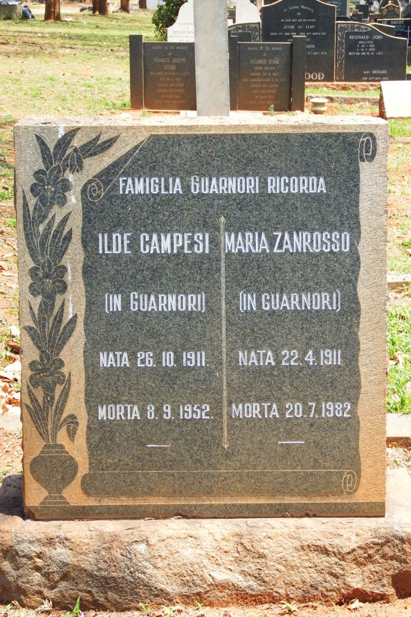 GUARNORI Cesare Giulio 1909-1985 :: GUARNORI Ilde Campesi 1911-1952 &amp; Maria Zanrosso 1911-1982