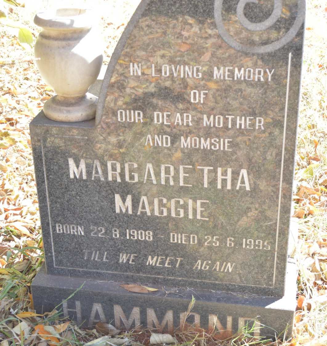 HAMMOND Margaretha Maggie 1908-1995
