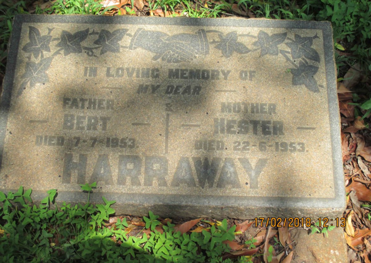 HARRAWAY Bert -1953 &amp; Hester -1953