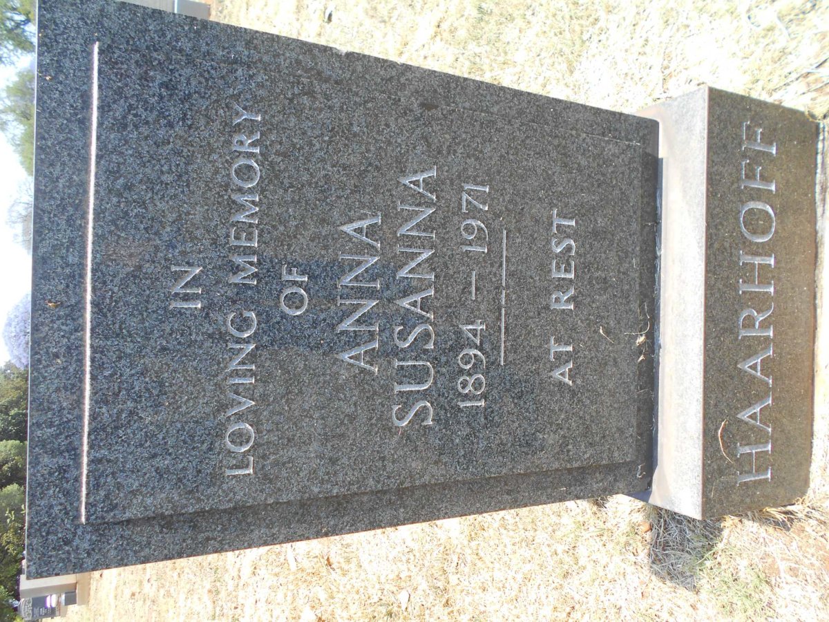 HAARHOFF Anna Susanna 1894-1971