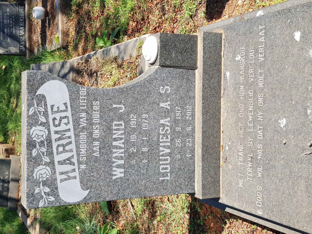 HARMSE Wynand J. 1912-1979 &amp; Louviesa A.S. 1917-2012
