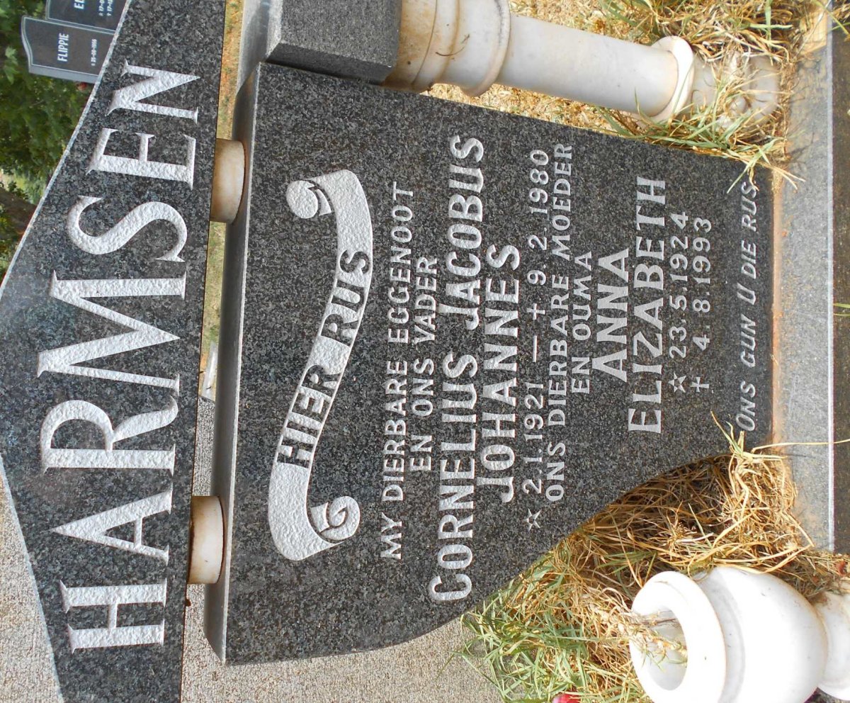 HARMSEN Cornelius Jacobus Johannes 1921-1980 &amp; Anna Elizabeth 1924-1993