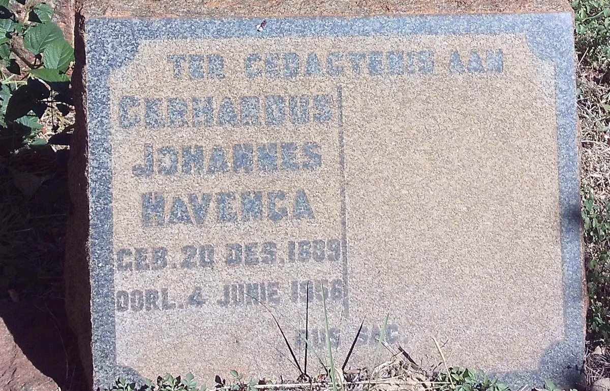 HAVENGA Gerhardus Johannes 1889-1956