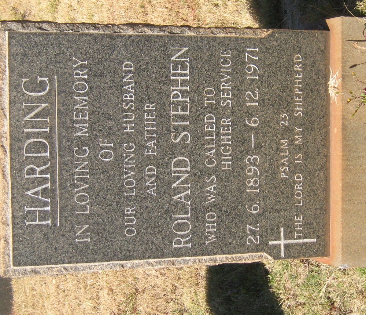 HARDING Roland Stephen 1893-1971