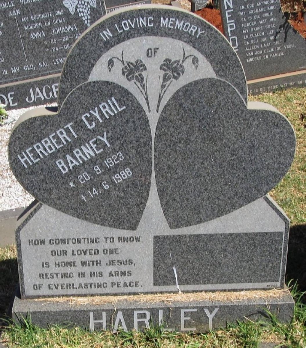 HARLEY Herbert Cyril Barney 1923-1988